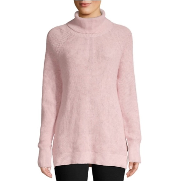 NEW J Crew Pink Knit Turtleneck Sweater Size Large - Picture 3 of 9